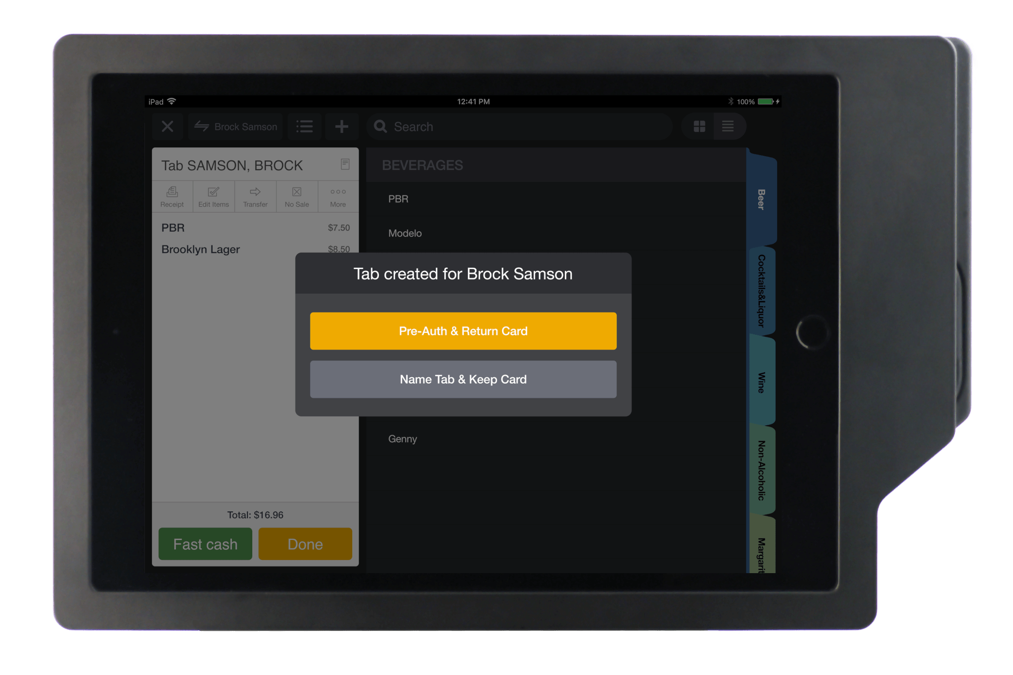 Pre-Authorize Tab